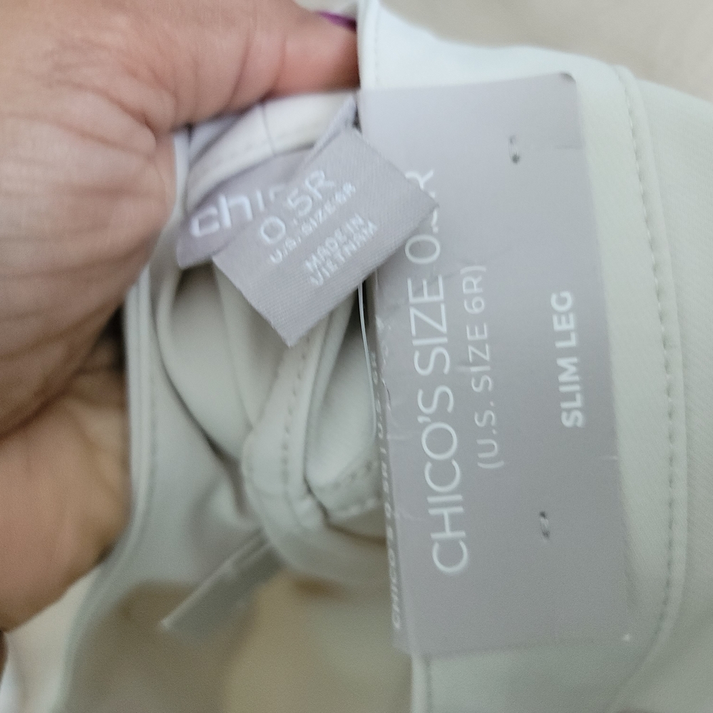 Chico's Cream Straight Leg Pants Tailored Minimalist Design - Picture 4 of 4